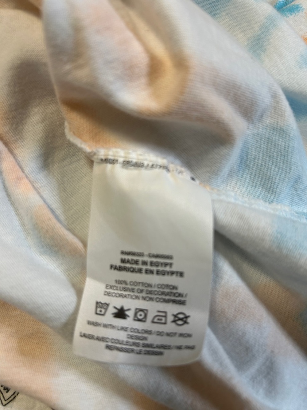Nike Pink Graphic Tie-Dye Tee with Blue and Orange Accents - Picture 5 of 6